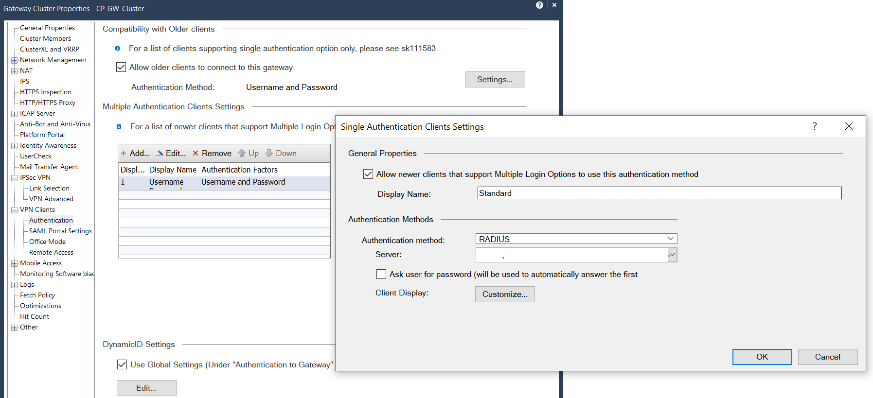 VPN CLIENTS AUTHENTICATION - Check Point CheckMates