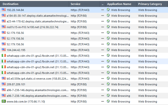 Application control logs