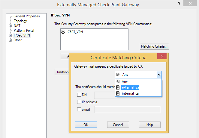 check point add 3rd party cert to vpn