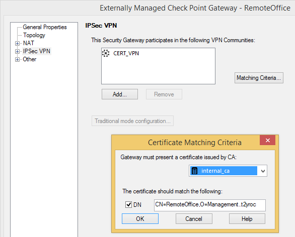 check point certificate VPN