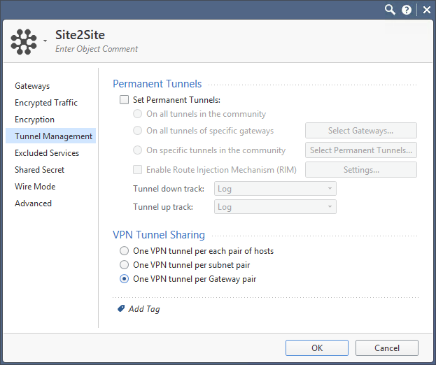 configure a vpn tunnel check point