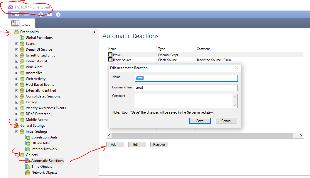 Create a new prowl trigger in Smart Event