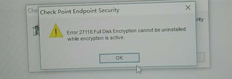 can i uninstall checkpoint endpoint security