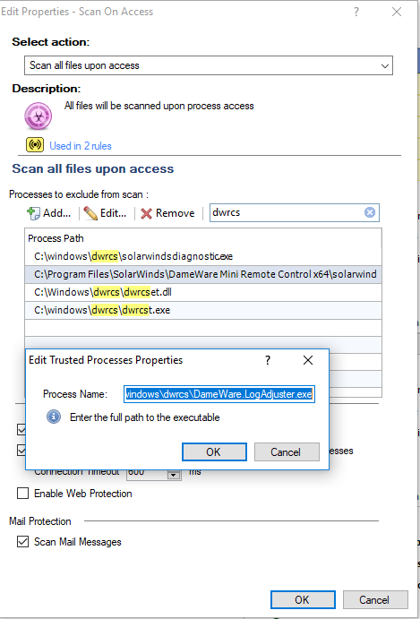 AW keeps deleting Dameware Service - Check Point CheckMates