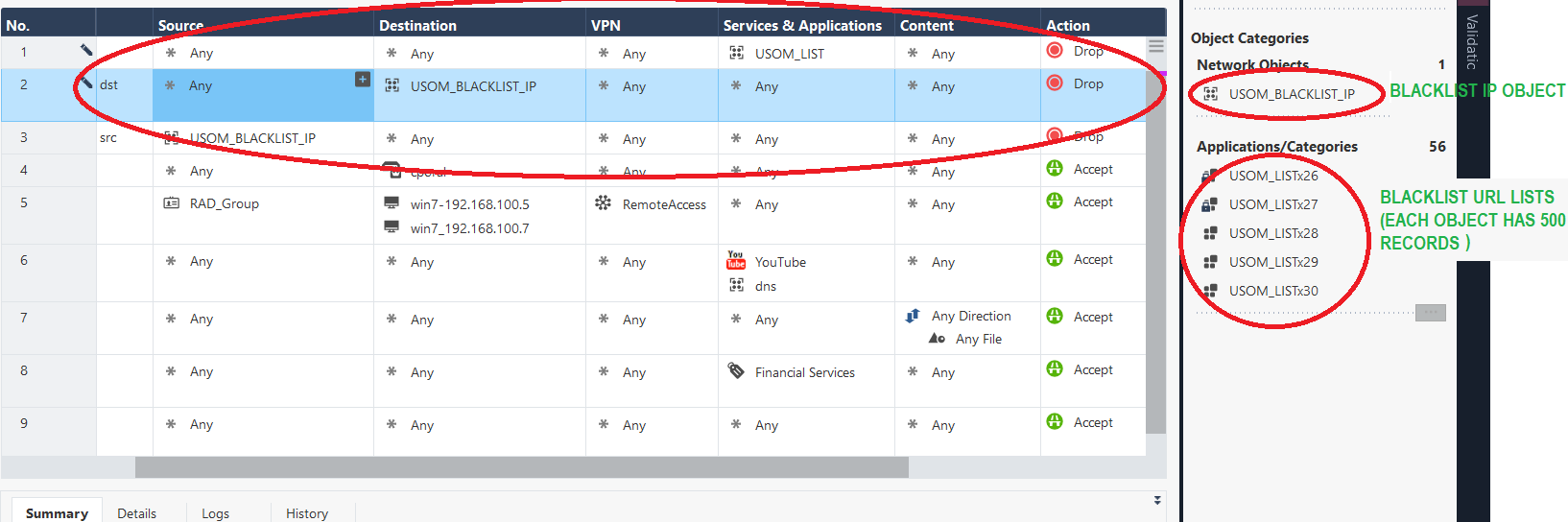Screenshot on Management