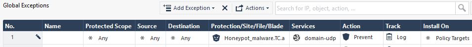 Adding ThreatPrevetion exceptions by setting actio... - Check Point ...