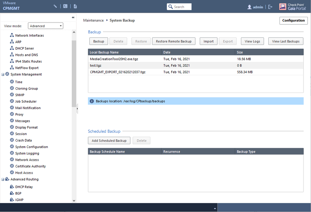 Using Backup for file transfers