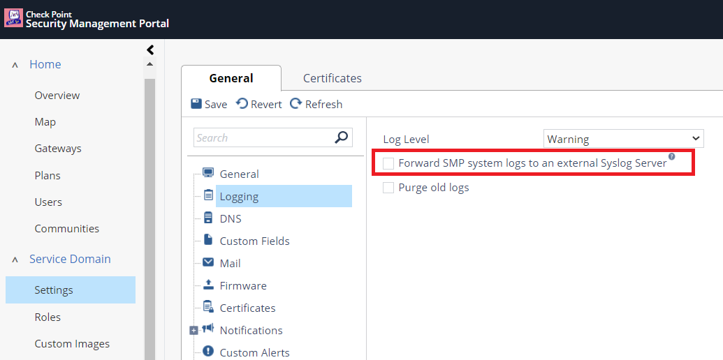 Security Management Portal Service Domain log cont... - Check Point ...