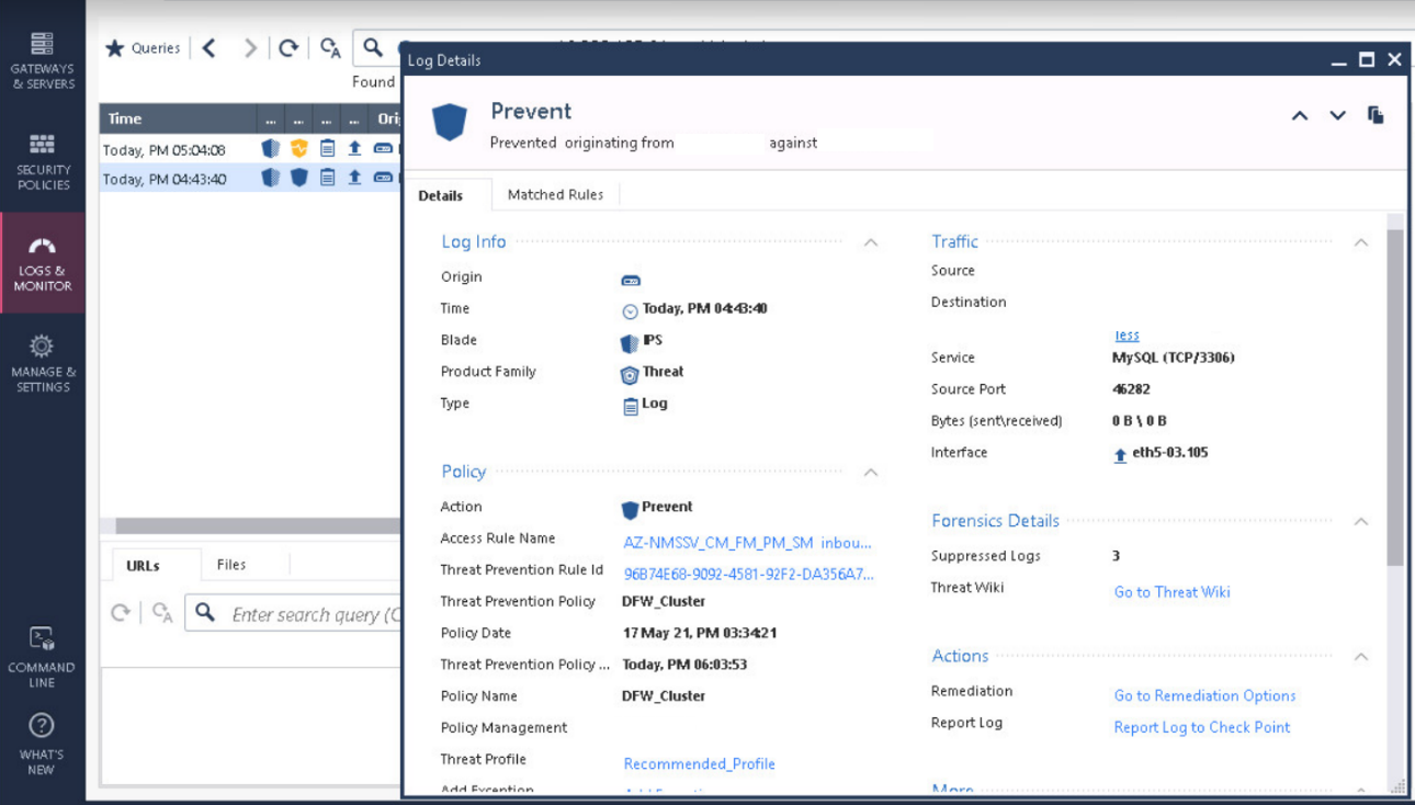 IPS log show prevent, but have no attack name - Check Point CheckMates