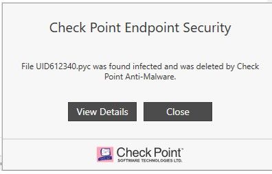 Checkpoint blocked its own updater UID612340.pyc ... - Check Point ...