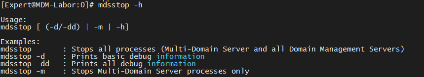 mdsstop -h