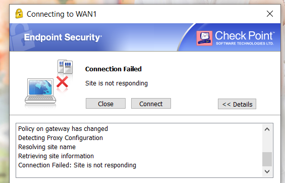 site is not responding checkpoint vpn перевод на русский