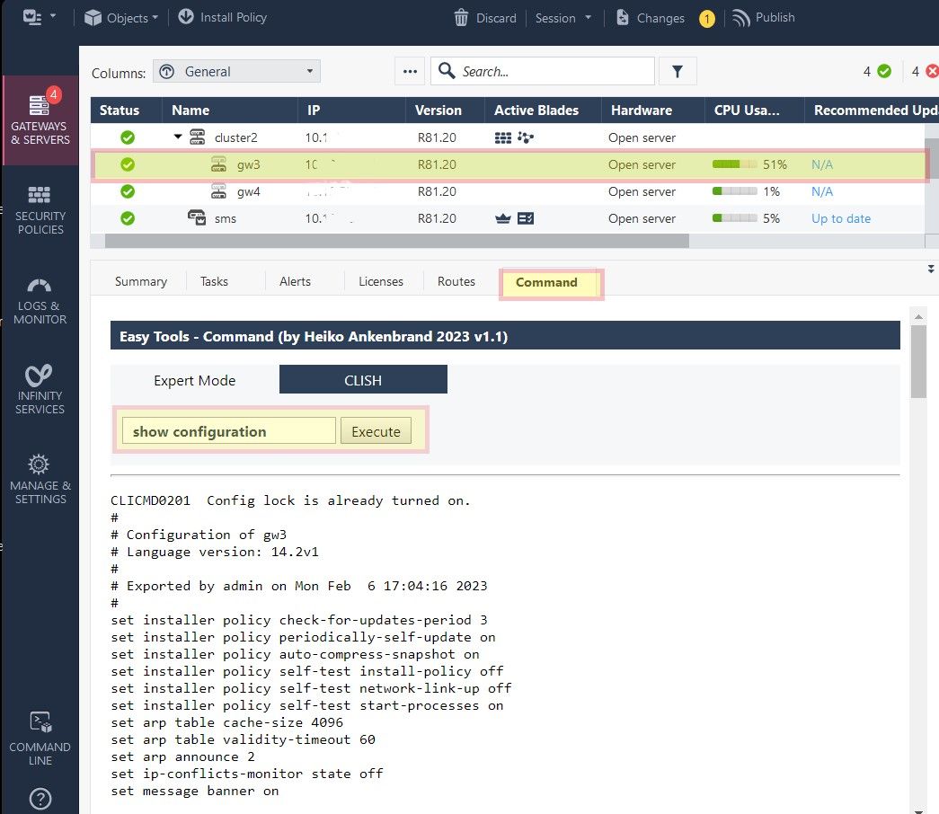 Execute Commands SmartConsole Extension - Check Point CheckMates