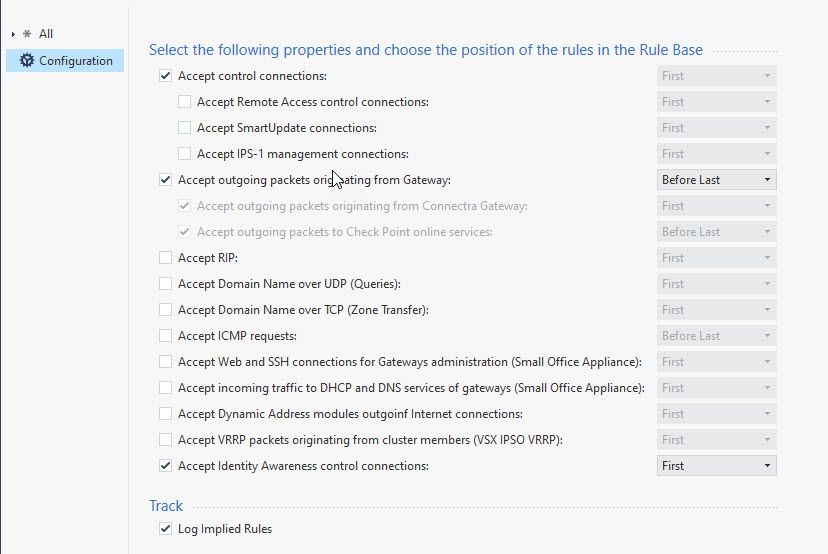 Implied rules and dynamic objects Check Point CheckMates