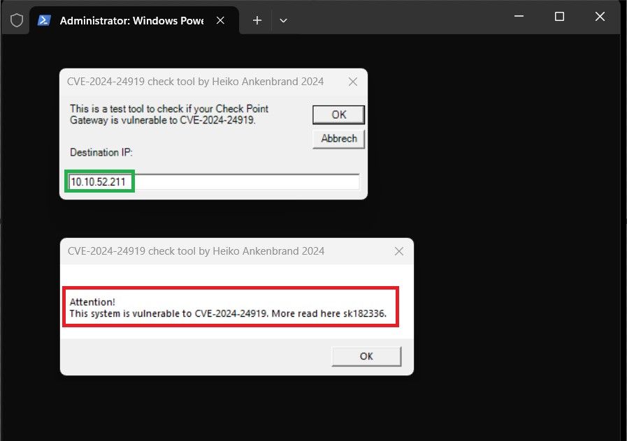 ONELINER - Check CVE-2024-24919 Vulnerability - Check Point CheckMates