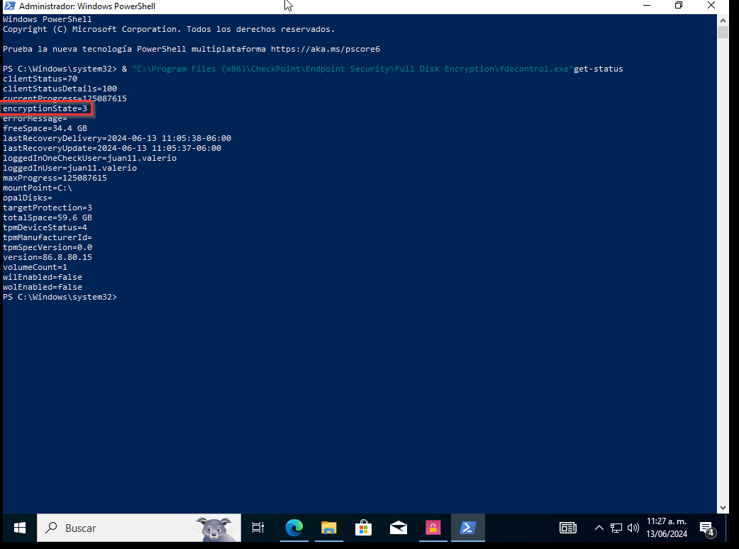 Solved: fde control.exe get - status result - Check Point CheckMates