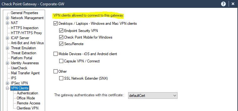 Solved: Preventing older vpn clients from connecting to CP... - Check ...