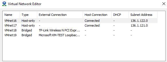 VMnet configuration