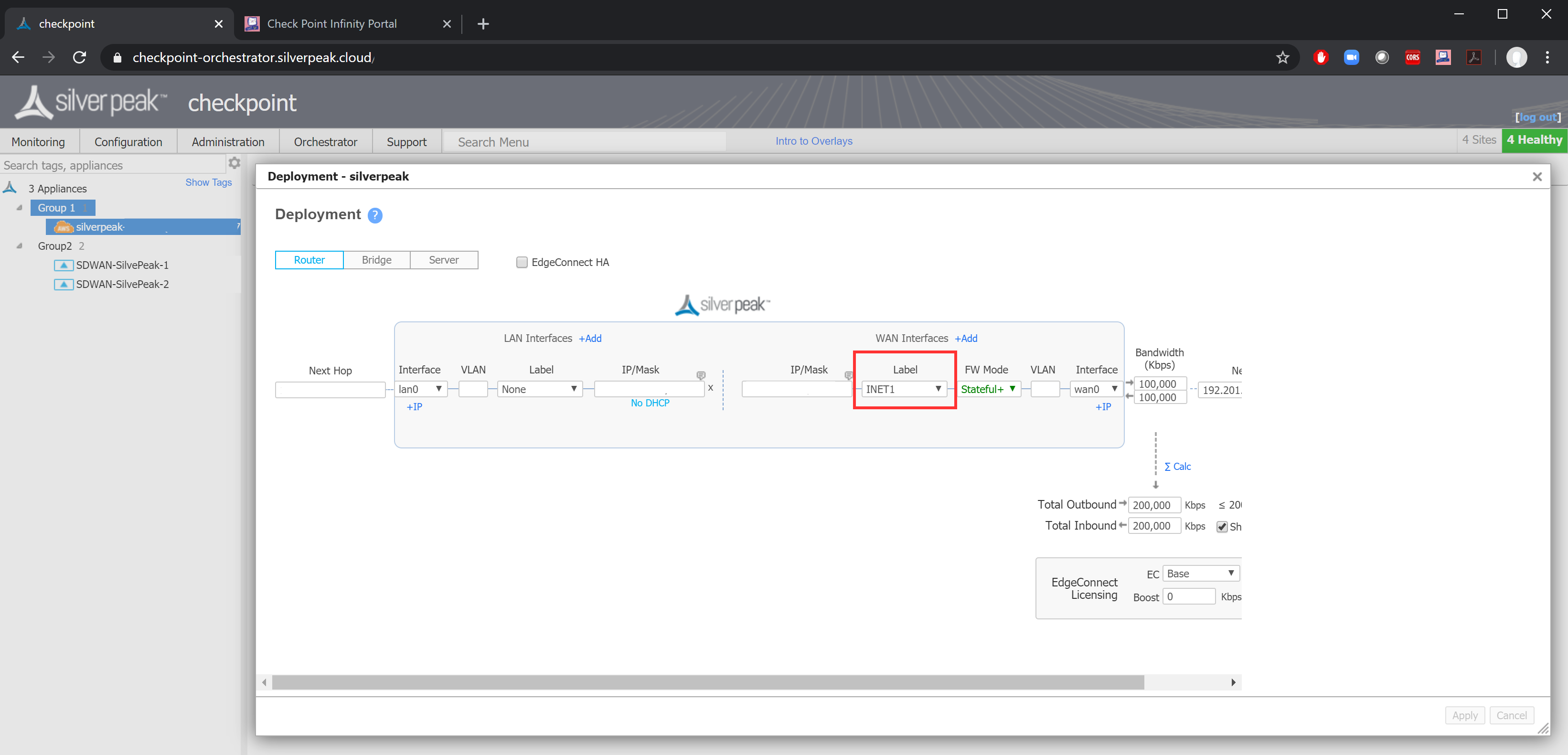 Enable CloudGuard Connect from your Silver Peak SD... - Check Point ...