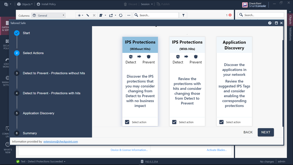 Seleccionar las configuraciones que queremos habilitar.