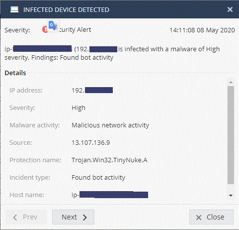 Notification of infection