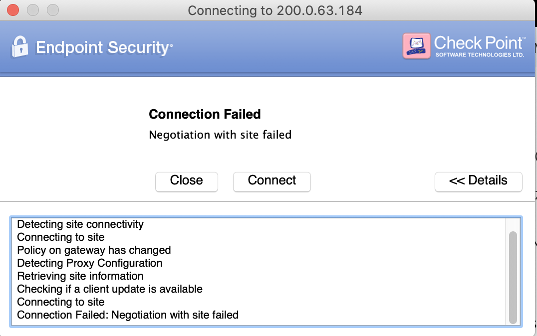 Negotiation with site failed E82 Check Point CheckMates