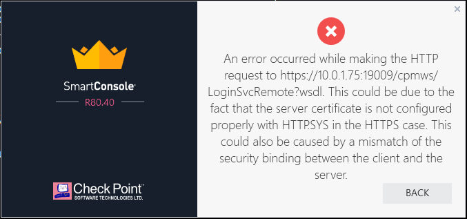 Login to SmartConsole R80.40 fails via VPN client - Check Point