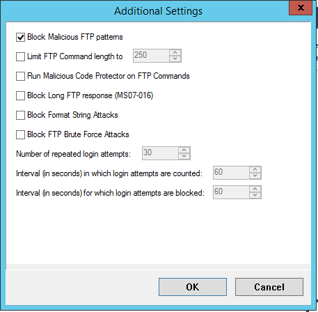 Customize option-FTP Patterns