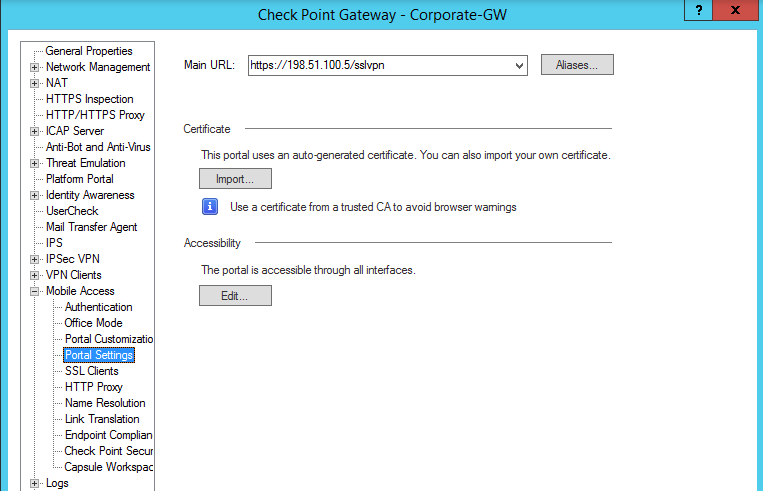 Mobile access accessible through proxy arp address - Check Point CheckMates