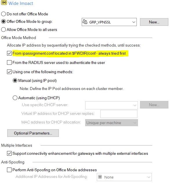 ip assignment checkpoint