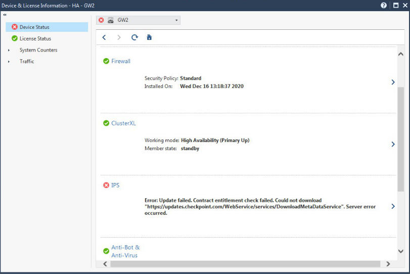 Try to except system log alert about IPS update er... - Check Point ...