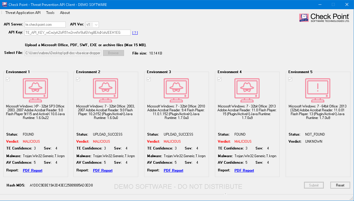 Threat Prevention API Client - Malicious File