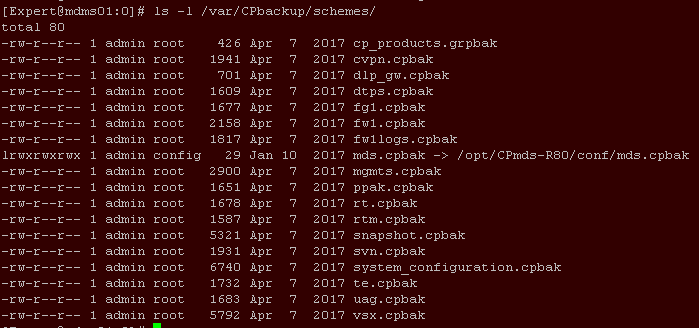 R80 backup schema