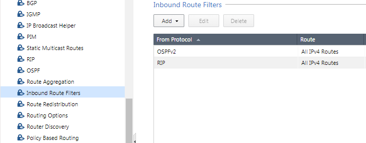 Inbound Route Filter